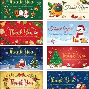 New! Christmas 🎄 Thank you business cards! 25 count! 8 designs!